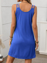 Texture Scoop Neck Double Spaghetti Strap Dress OutfitFlow